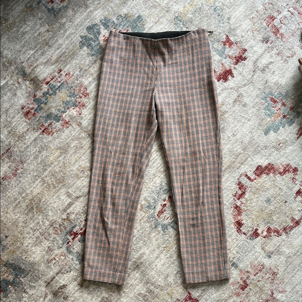 a new day Women's Checkered Ankle Pants - Brown and Black